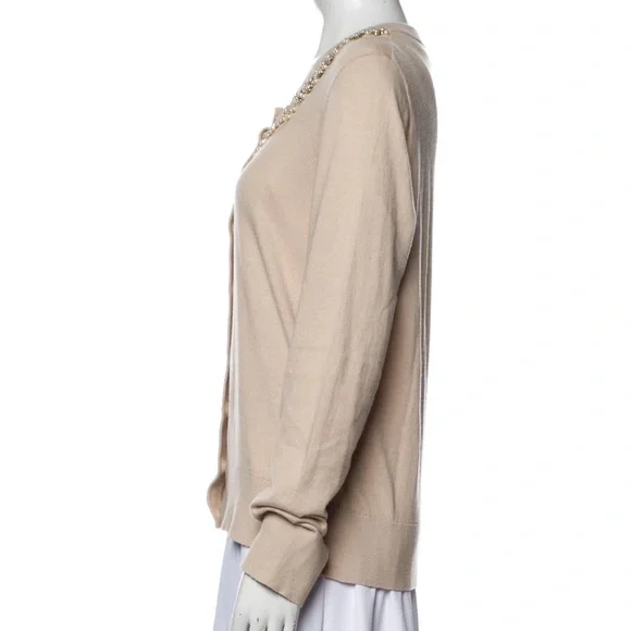 Kate Spade New York Embellished Beige Cardigan Size L - Picture 2 of 3